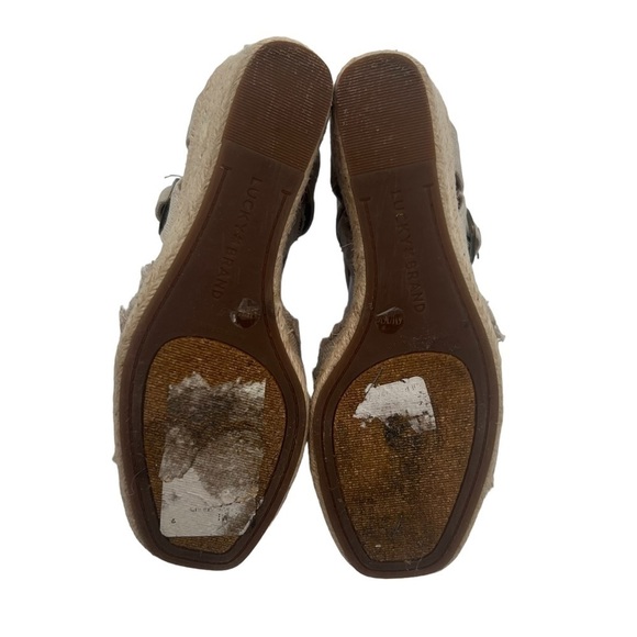 Lucky Brand Mindra Natural Plat Wedge Sandals Size 6 Women’s - Picture 9 of 9